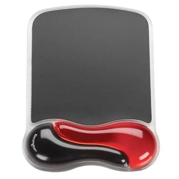 Kensington Tapis de souris avec repose-poignet confortable Duo Gel Noir et Rouge - Support ergonomique, ventilation et finition douce