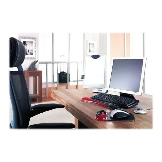 Kensington Tapis de souris avec repose-poignet confortable Duo Gel Noir et Rouge - Support ergonomique, ventilation et finition douce