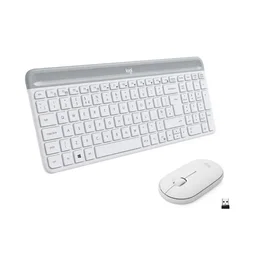 Logitech MK470 Slim Ensemble Clavier et Souris sans Fil Ultra-Mince et Silencieux AZERTY Blanc