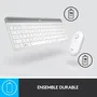 Logitech MK470 Slim Ensemble Clavier et Souris sans Fil Ultra-Mince et Silencieux AZERTY Blanc
