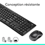 Logitech MK270 - Ensemble clavier et souris sans fil 2.4 GHz AZERTY, noir - Compatible Windows