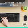 Logitech MK270 - Ensemble clavier et souris sans fil 2.4 GHz AZERTY, noir - Compatible Windows