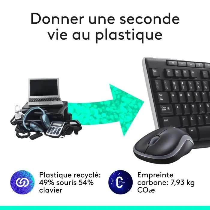 Logitech MK270 - Ensemble clavier et souris sans fil 2.4 GHz AZERTY, noir - Compatible Windows Logitech MK270 - Ensemble clavier et souris sans fil 2.4 GHz AZERTY, noir - Compatible Windows