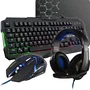 The G-Lab Pack Gamer 4 en 1 COMBO ARGON : Clavier rétroéclairé, souris 3200 DPI, casque avec micro, tapis de souris