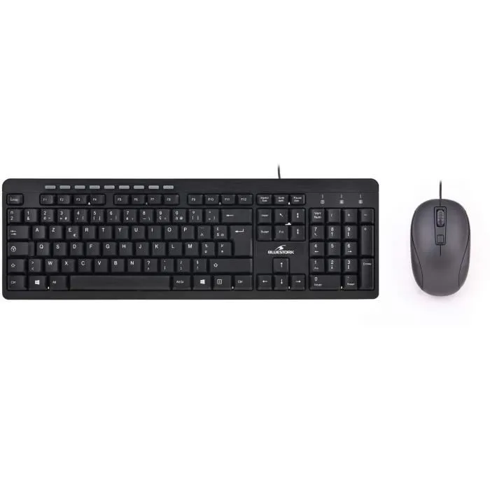 Bluestork Pack Clavier + Souris Filaire Multimédia Plug and Play Compatible Windows