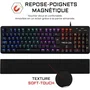 The G-Lab KEYZ CARBON Evolution - Clavier mécanique gaming avec switch bleu, rétroéclairage RGB, repose-poignet, AZERTY, filaire, noir