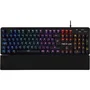 The G-Lab KEYZ CARBON Evolution - Clavier mécanique gaming avec switch bleu, rétroéclairage RGB, repose-poignet, AZERTY, filaire, noir
