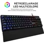 The G-Lab KEYZ CARBON Evolution - Clavier mécanique gaming avec switch bleu, rétroéclairage RGB, repose-poignet, AZERTY, filaire, noir