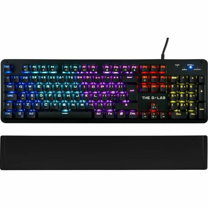 The G-Lab KEYZ CARBON E - Clavier mécanique AZERTY - Switch Bleu - Noir