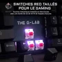 The G-Lab KEYZ RUBIDIUM Clavier Gamer Mécanique Switch Rouge, Rétroéclairage RGB, Azerty, Noir, 6 Macros, Structure Métallique