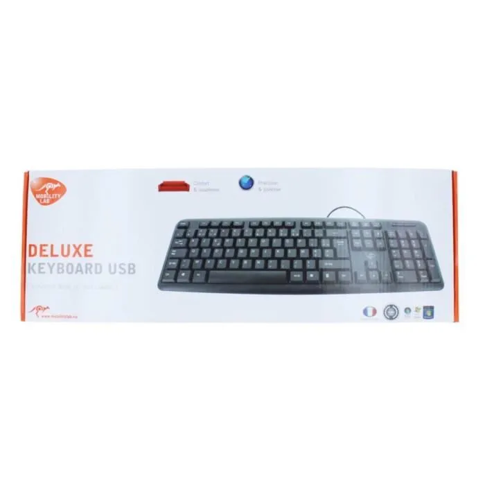 Mobility Lab Clavier USB Deluxe Classic AZERTY ML300450 - 107 Touches, Design Élégant et Silencieux pour le Bureau