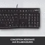 Logitech K120 Clavier USB Filaire pour le Bureau AZERTY Français Noir - Confortable et Silencieux