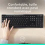 Logitech K270 - Clavier AZERTY sans fil Noir avec touches multimédia, résistant aux éclaboussures, pour Windows