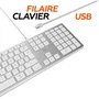 Mobility Lab ML304304 Clavier Touch Filaire Design avec 2 Ports USB pour Mac, AZERTY, Blanc et Argenté
