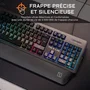 The G-Lab KEYZ PALLADIUM - Clavier Gamer Mécanique Filaire AZERTY Noir avec Rétroéclairage RGB, Repose-Poignet Magnétique et 15 Macros pour PC, PS4, Xbox One