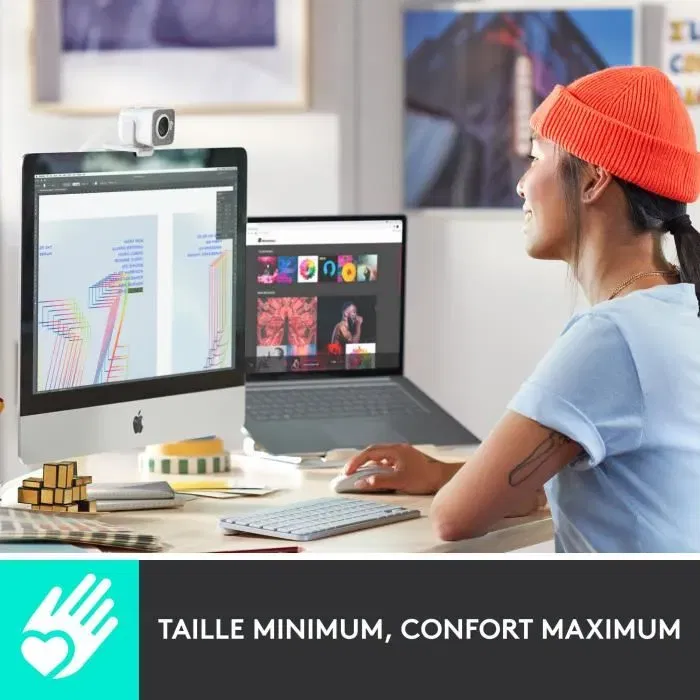 Logitech MX Keys Mini - Clavier sans fil AZERTY français rétroéclairé pour Mac compact - Gris clair