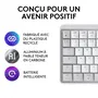 Logitech MX Keys Mini - Clavier sans fil AZERTY français rétroéclairé pour Mac compact - Gris clair