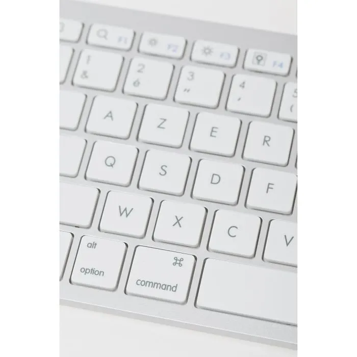 Bluestork Clavier Sans Fil Bluetooth MINI-MAC Compact Rechargeable pour Mac iPad iPhone AZERTY - Blanc