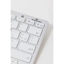 Bluestork Clavier Sans Fil Bluetooth MINI-MAC Compact Rechargeable pour Mac iPad iPhone AZERTY - Blanc