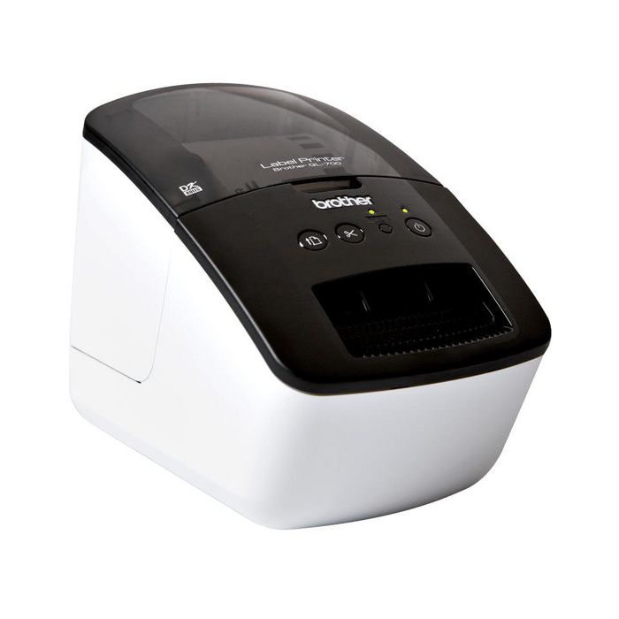 Brother QL700 - Imprimante à étiquettes professionnelle portable, impression jusqu'à 62 mm de large, 300 x 600 dpi, vitesse 150 mm/s, inclut rubans et câble USB