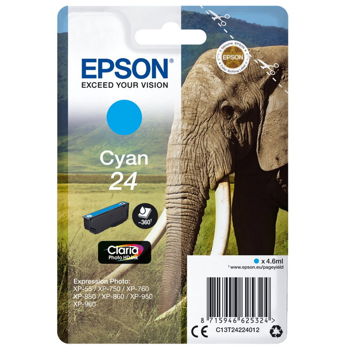 Epson Cartouche d'encre Claria Photo HD Cyan T2422