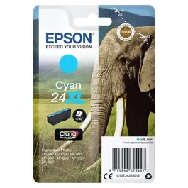 Epson Cartouche d'encre T2432 XL Cyan pour série Elephant (Réf. C13T24324012) - Compatible imprimantes Epson