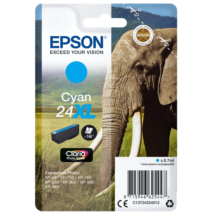 Epson Cartouche d'encre T2432 XL Cyan Claria Photo HD