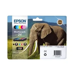 Epson Multipack 24 Encre 6 Couleurs (C13T24284011) - Noir, Jaune, Cyan, Magenta, Cyan Clair, Magenta Clair - Pour Photographes Amateurs