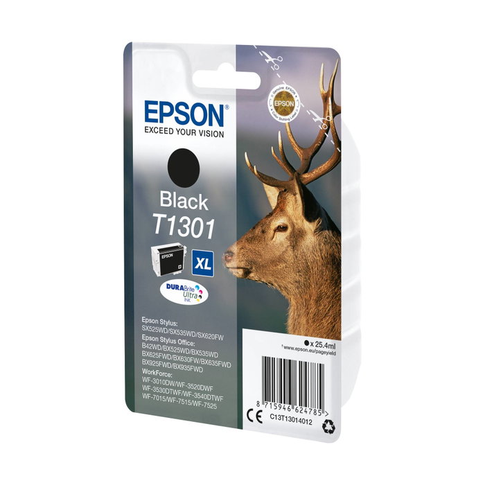 Epson T1301 Cartouche d'encre Noir XL (C13T13014012) de haute capacité Epson T1301 Cartouche d'encre Noir XL (C13T13014012) de haute capacité