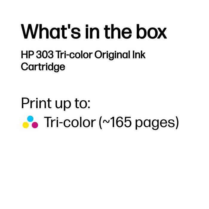 HP Cartouche d'encre originale HP 303 - Pack de 3 couleurs (Cyan, Magenta, Jaune) - Compatible ENVY 6200, 7134, 7800, 7900e, Tango X
