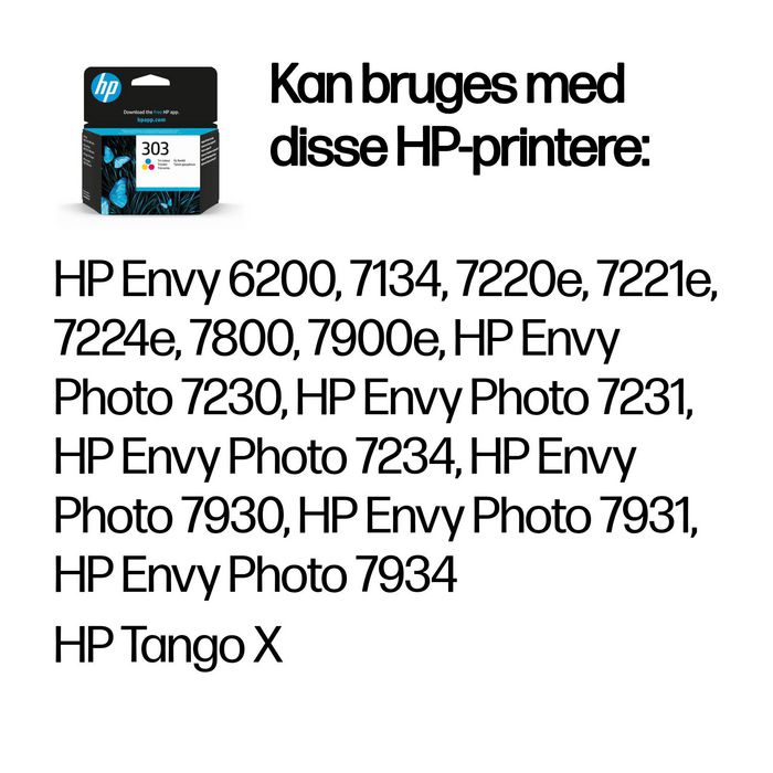 HP Cartouche d'encre originale HP 303 - Pack de 3 couleurs (Cyan, Magenta, Jaune) - Compatible ENVY 6200, 7134, 7800, 7900e, Tango X