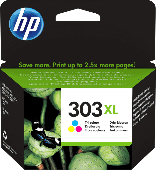 HP 303XL Cartouche d'encre tricolore grande capacité T6N03AE