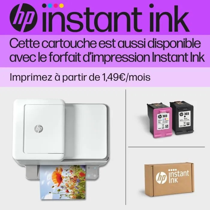 HP - Cartouche d'encre tricolore 303XL Grande Capacité Authentique pour Envy Photo 6230/7130 - HP Instant Ink