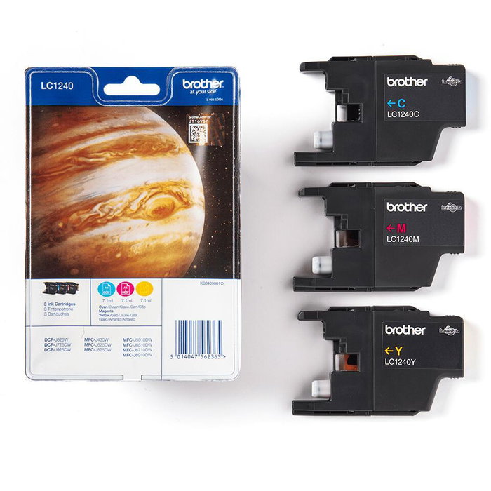 Brother LC-1240RBWBP Multipack de cartouches d'encre XL Cyan, Magenta, Jaune Brother LC-1240RBWBP Multipack de cartouches d'encre XL Cyan, Magenta, Jaune