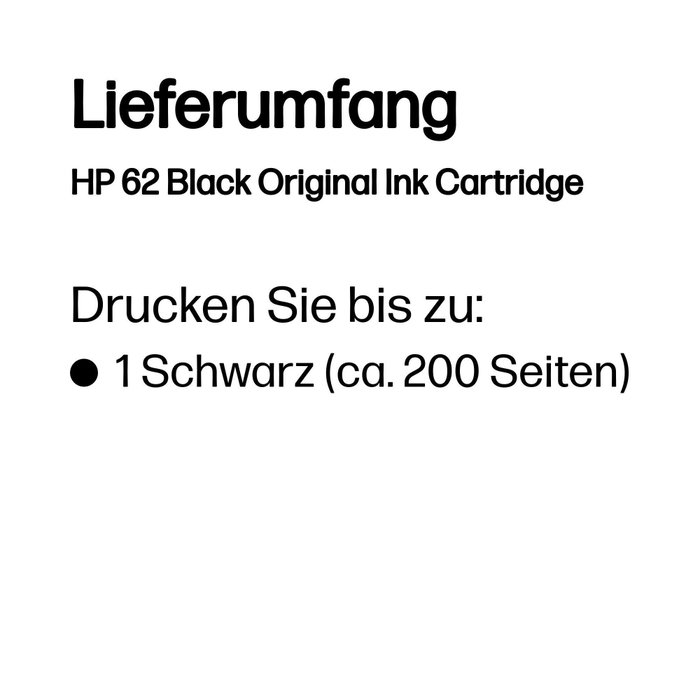 HP 62 Cartouche d'encre noire