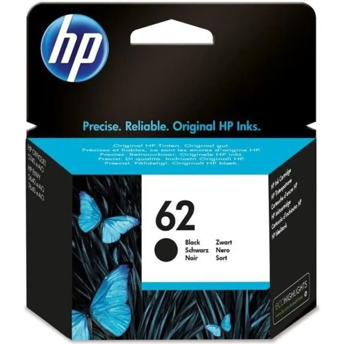 HP C2P04AE Cartouche d'encre noire HP 62 originale pour imprimantes Officejet Mobile 250, Envy 5540/5640/7640, Officejet 5740 e-AiO - Encre authentique HP C2P04AE Cartouche d'encre noire HP 62 originale pour imprimantes Officejet Mobile 250, Envy 5540/5640/7640, Officejet 5740 e-AiO - Encre authentique