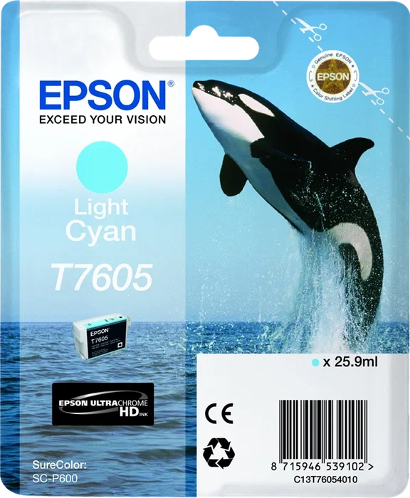 Epson C13T76054010 Cartouche d'encre Cyan Claire 25.9ml UltraChrome HD Epson C13T76054010 Cartouche d'encre Cyan Claire 25.9ml UltraChrome HD