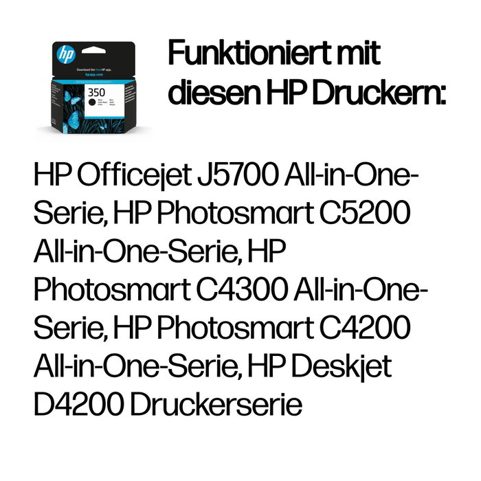 HP 350 Cartouche d'encre noire authentique