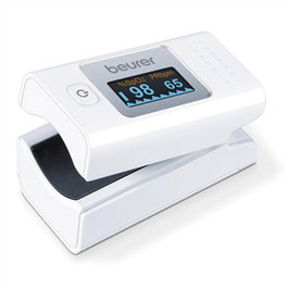 Beurer PO-35 Pulsioximètre - Oxymètre de Pouls Portable pour Mesure de la Saturation en Oxygène (SpO2) et Fréquence Cardiaque avec Alarme et Étui