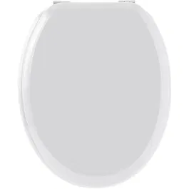 Gelco Abattant WC Sweet Blanc en Bois Moulé avec Finition Brillante et Charnières Chrome