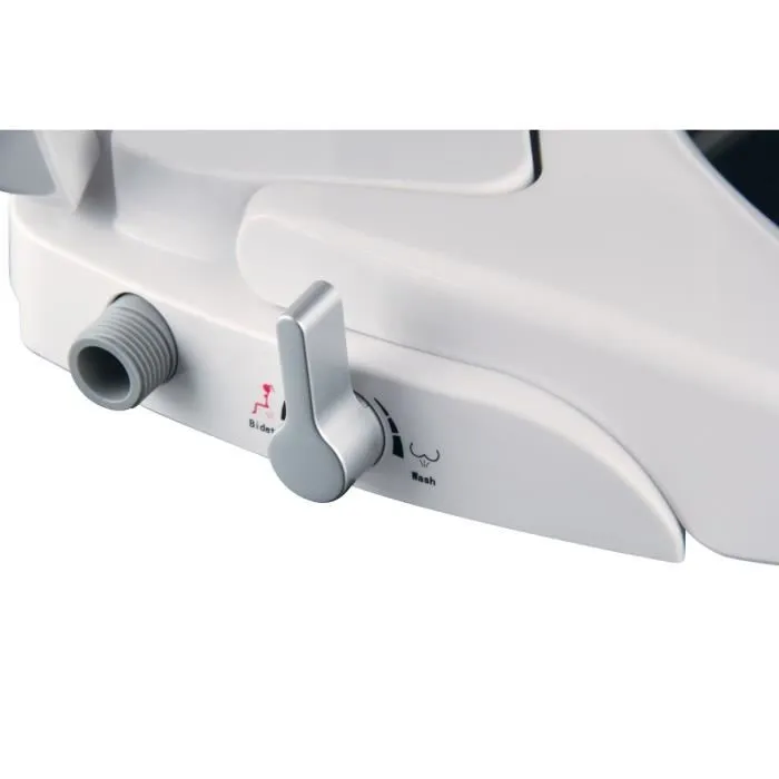 Gelco Abattant WC Japonais Clenea avec Douchette Hygiénique, Blanc - Design Extra-Plat, Charnière Amortie, Entraxe Universel (45 x 37 x 5 cm)