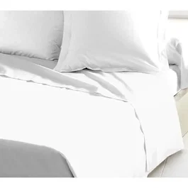 Lovely Home Drap Plat Blanc 180 x 290 cm en 100% Coton