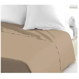 Lovely Home Drap plat 100% coton 240x300 cm beige - Pour lit double - Tissé serré 54 fils - Certifié OEKO-TEX