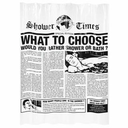 Gelco Rideau de douche Gazette Noir 180 x 200 cm