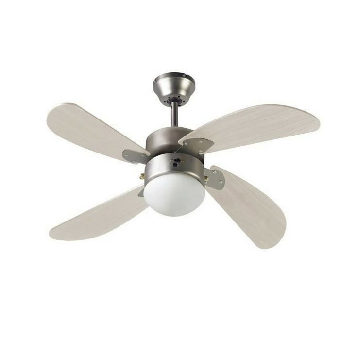 Farelek Bermudes Ventilateur de Plafond Réversible Ø 107 cm, Chêne Clair et Gris Farelek Bermudes Ventilateur de Plafond Réversible Ø 107 cm, Chêne Clair et Gris