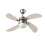 Farelek Bermudes Ventilateur de Plafond Réversible Ø 107 cm, Chêne Clair et Gris