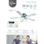 Farelek Baleares Ventilateur de Plafond Réversible Ø 132 cm - 5 Pales Blanches/Cannées avec Éclairage 3 Tulipes E27 60W
