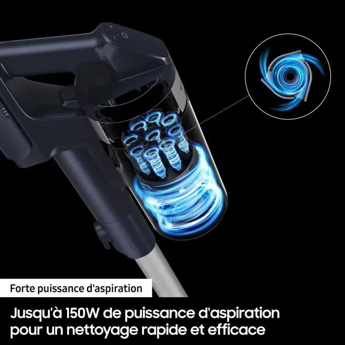 Samsung Jet 60 Turbo VS15A6031R4 - Aspirateur balai sans sac 150 AW - Filtration HEPA - Autonomie 40 min - Brosse Fit - Charge murale
