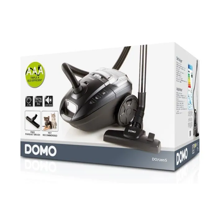 Domo DO7285S Aspirateur traîneau avec sac 700W 3L filtre HEPA 69 dB classe A anthracite