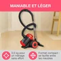 Oceanic VC10RBAX2 - Aspirateur traîneau sans sac, 700 W, 80 dB, filtre HEPA lavable, 3 L, couleur rouge - Avec 2 brosses